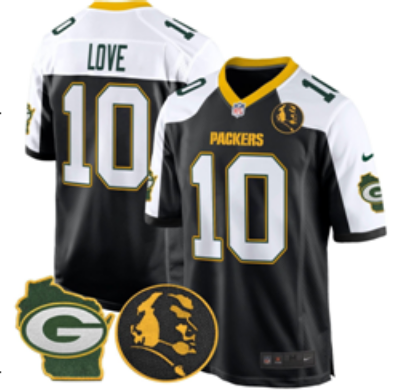 Men Green Bay Packers #10 Love Black 2025 Nike Limited NFL Jersey 002->boston red sox->MLB Jersey